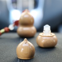Botol Roller Minyak Esensial Kaca Kecil 2ml dari Kayu Beech, Botol Roll-on Parfum Portabel Isi Ulang, Botol Roll-on Deodoran