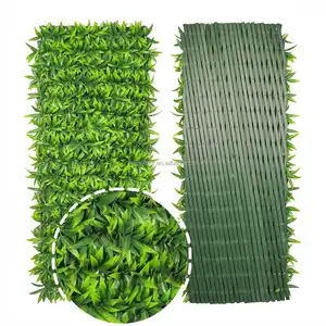 Декоративные виниловые панели для забора, листья, настенные пластиковые Травяные зеленые стены для декора, искусственная изгородь, плющ, сад