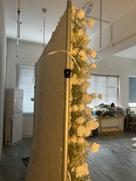 LFB2401 Vente directe usine Mur de fleurs artificielles 3D blanc pour mariage, toile de fond de mariage écologique