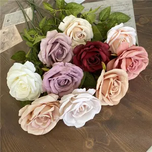 A-350 High Quality Silk Pink Rose Purple Dusty Rose Flower Wedding Decoration