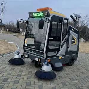 Outdoor Ride-on Fully Closed Road Sweeper Clean Machine Electric Battery Floor Scrubber Sweeper Industrial