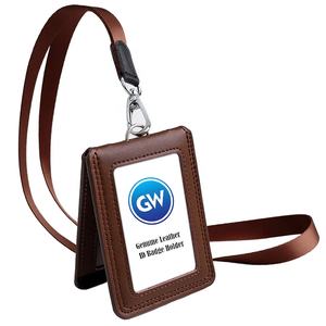 Porte-<span class=keywords><strong>Badge</strong></span> plié en cuir véritable, <span class=keywords><strong>pochette</strong></span> <span class=keywords><strong>de</strong></span> portefeuille d'identité à 2 poches avec lanière en Polyester, sangle <span class=keywords><strong>de</strong></span> <span class=keywords><strong>cou</strong></span>, meilleure vente - Product Image 5