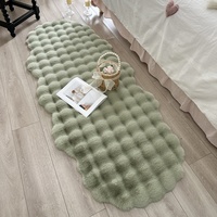 Tapis moderne en fausse fourrure de lapin, à poils longs et épais, imprimé, fabriqué à la machine, pour chevet, devant lit, baie vitrée, salon, café