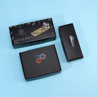 Caja de papel de cartón negro grande al por mayor, embalaje personalizado ecológico, caja de correo de envío corrugado con logotipo personalizado