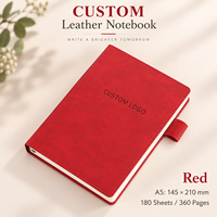 Carnet en cuir PU A5 avec logo personnalisé, fermeture à boucle, 180 feuilles, 360 pages, couverture rigide, journal pour cadeau d'entreprise