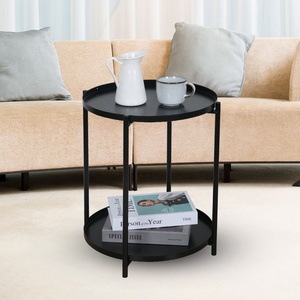 Lussuoso <span class=keywords><strong>tavolino</strong></span> rotondo a doppio strato <span class=keywords><strong>tavolino</strong></span> in metallo staccabile per soggiorno <span class=keywords><strong>tavolino</strong></span> moderno - Product Image 5