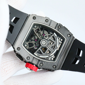 Reloj Cronógrafo de Alta Calidad con Esqueleto de Fibra de Carbono Morada y Correa de Goma Blanca - Product Image 6