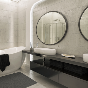 Style européen élégant RTA vanités armoire de salle de bain comptoir en marbre porte laquée acier inoxydable/MDF/mélamine panneau contreplaqué - Product Image 2