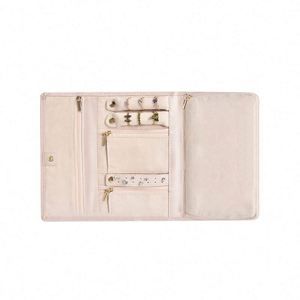 Organisateur de bijoux de voyage pliable en cuir, étui de rangement pour bijoux, fabriqué en usine BSCI - Product Image 3