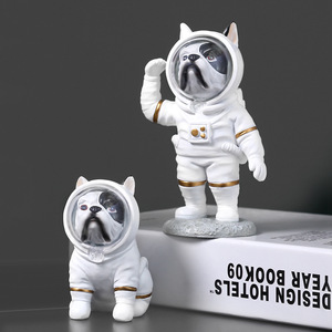 Space Dog Astronaut Resin Figurine Cartoon Home Decoration Artistic Ornament Phone Holder Gift - Product Image 2