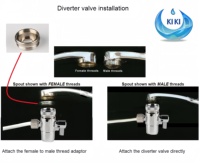 Usine vente purificateur d'eau vanne à interrupteur unique comptoir filtre à eau robinet vanne de dérivation 1/4 "2.5/8" 3/8 "connecteur de Tube