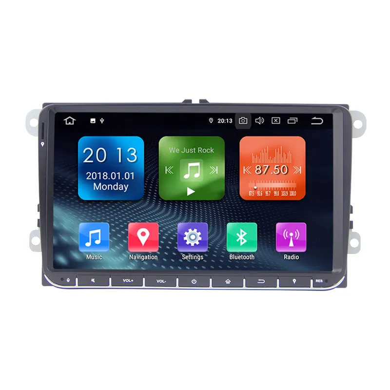 Новейший 9 дюймовый 2Din Android 10,0 Специальный автомобильный мультимедийный плеер GPS Sat Navi Quad Cord для VW
