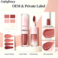 EnjoyFancy H31 #   Gloss à lèvres double embout longue tenue 2-en-1, rouge à lèvres mat velours hydratant et huile à lèvres waterproof, marque privée