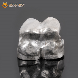 Goldleafgem Base en Blanco para Grillz de Doble Diente de Plata 925 Chapada en Platino con Incrustación de Moissanita VVS Sin Engastar, Estilo Hip Hop, Personalizable, Certificado - Product Image 4