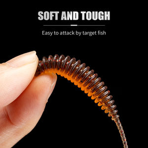 TGD - Juego de 10 Señuelos de Pesca Flotantes Suaves de TPE, Tipo Gusano, Micro Grub, con Cola de Espina, para Pescar Lubina, <span class=keywords><strong>Trucha</strong></span>, Crappie y Perca - Product Image 4