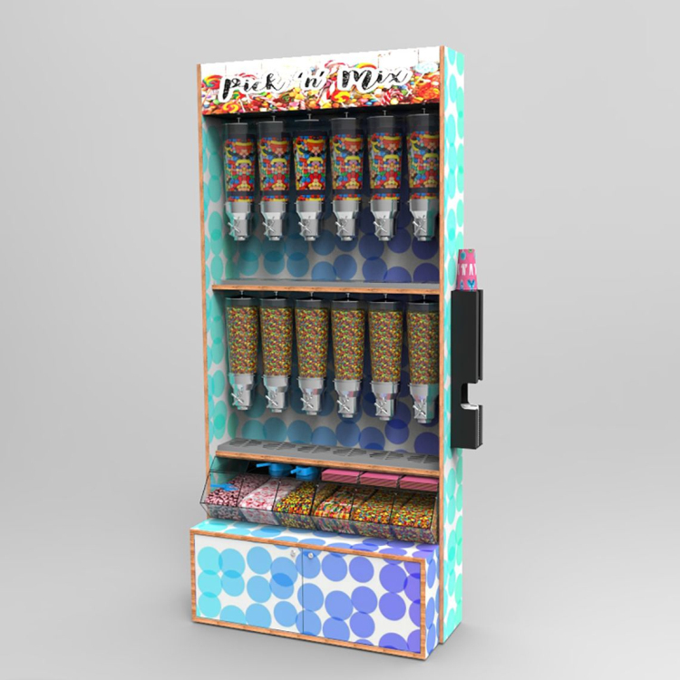 Free Standing Wooden Candy Dispenser Display Stand for Snack Store — view 2