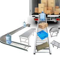 Vente flash : Convoyeur à rouleaux télescopique flexible à gravité en métal pour boîtes et cartons