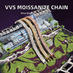 สร้อยคอและกำไลข้อมือเทนนิสชุบแพลตตินั่มประดับเพชรโมอิสซาไนต์ VVS ขนาด 2 มม. 3 มม. 4 มม. 5 มม. 6.5 มม. สไตล์ฮิปฮอป เงินแท้ 925 ราคาโรงงาน - Product Image 2