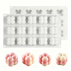 3D Rubik's Cube <b>Silicone</b> Mold Sphere <b>Baking</b> Cake Mousse Milk Jelly Mold Food Grade Non Stick 15 Cavity Commercial Use - Product Image 5