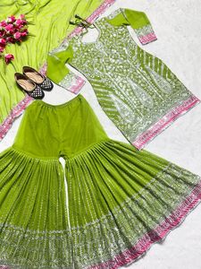 Nuevo diseñador Party Wear Look Top-Plazzo y Dupatta con trabajo de secuencia de bordado pesado Calidad premium a precio mayorista - Product Image 3