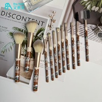 Marchés chinois outils de maquillage en ligne filles coffret cadeau 12 pièces dessin animé personnages d'anime Labubu maquillage pinceaux ensemble avec boîte