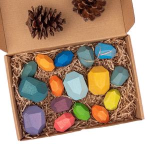 16 Pezzi Creativi Blocchi di Costruzione in Legno Colorati per Impilare e Bilanciare, Giocattolo Educativo Jen Ga per Bambini - Product Image 1