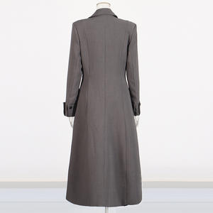 Abrigo Largo de Mujer Hecho a Medida de Alta Calidad, Chaqueta Cruzada de Línea A - Product Image 4