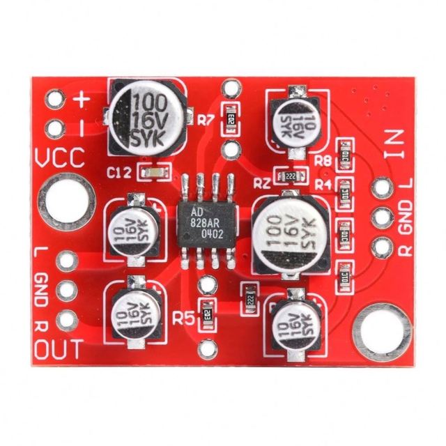 DC 5-15V AD828 Chip Stereo Preamp Power Amplifier Board Module in Stock
