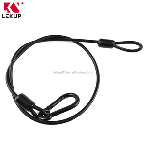 Câble <span class=keywords><strong>de</strong></span> sécurité flexible noir 5/32'' en acier inoxydable 7x7 recouvert <span class=keywords><strong>de</strong></span> vinyle avec crochet, élingue <span class=keywords><strong>de</strong></span> sécurité robuste - Product Image 1