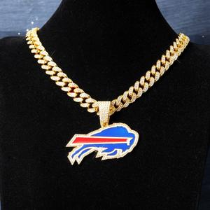 Juego de Joyería con Collares de Cadena Cubana con Logotipo de los Houston Texans, 32 Equipos, con Dijes de Diamantes de Imitación Brillantes, Estilo Hip-Hop - Product Image 6