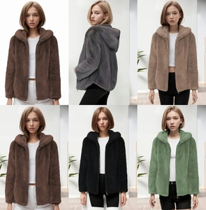 Vente chaude : Manteau en fourrure épais et chaud, couleur unie, grande taille, manches longues, col rabattu, tendance hiver - Product Image 2