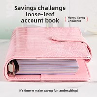 Carnet à feuilles mobiles en similicuir PU croco A6 For Explosions avec enveloppe à monnaie - Cadeau économique