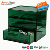 Caja de Almacenamiento de Acrílico Personalizada con Cajón Deslizable para Maquillaje, Archivos y Oficina, Tamaño y Color Personalizables