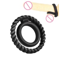 Doppelschichtiger Silikon-Penisring - Verzögerter Ejakulations-Cockring Vibrator mit Realistischem Gefühl & Wasserdicht IPX7 - Erwachsenen-Spielzeug