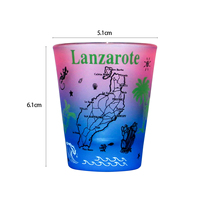 Vasos de Vidrio Esmerilado Personalizados con Diseño de Mapa de las Islas, Tortuga, Recuerdo de Bulgaria, Parga, Lanzarote, Aruba