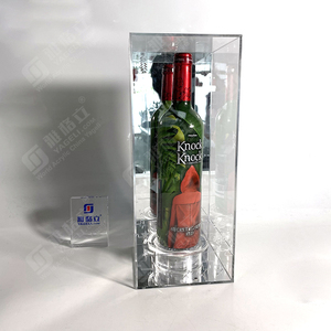 Mới nhất 2024 mới đến <span class=keywords><strong>Acrylic</strong></span> ánh sáng hiển thị rượu vang hộp dẫn duy nhất chai trường hợp rượu sâm banh hộp cho hiển thị - Product Image 5