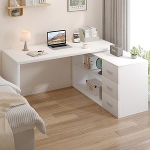 <span class=keywords><strong>Escritorio</strong></span> de ordenador de madera <span class=keywords><strong>en</strong></span> <span class=keywords><strong>forma</strong></span> de <span class=keywords><strong>L</strong></span> blanco, 3 cajones, <span class=keywords><strong>escritorio</strong></span> de esquina ejecutivo Reversible para dormitorio de oficina <span class=keywords><strong>en</strong></span> casa, incluye escritura - Product Image 1
