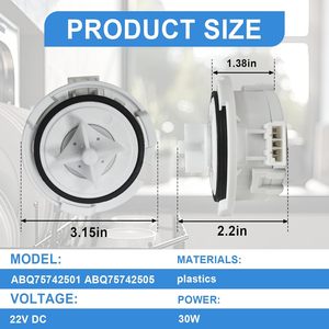 ABQ75742501 Ensemble moteur de pompe de vidange pour <span class=keywords><strong>lave</strong></span>-<span class=keywords><strong>vaisselle</strong></span> compatible avec les modèles LDTS5552S EAU62043401 4963038 EAP12742537 EAU60710801 - Product Image 4