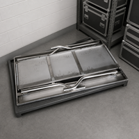 Table de restauration pliante double couche en acier inoxydable 304 de qualité commerciale avec revêtement autonettoyant, capacité de charge de 800 kg/m, portable