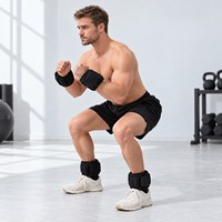 Bracelet lesté en silicone bleu personnalisé OEM, ensemble de poids réglables pour poignet et cheville, accessoires de fitness portables