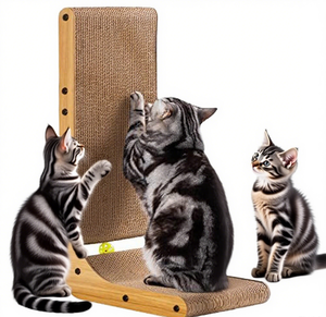 Sản Phẩm Vật Nuôi Mới 2025 L-Hình Tương Tác Mèo Scratcher Giường Trong Nhà Giấy Sóng Và Hạt Gỗ Mèo Đồ Chơi Có - Product Image 1