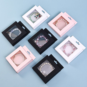 Square Jewelry Display Box 9x9 Paperboard With Window Dustproof Storage Packaging For Bracelets Necklaces - Product Image 1