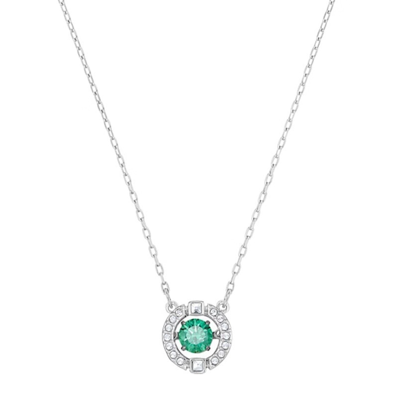 Smart white gold green diamond necklace