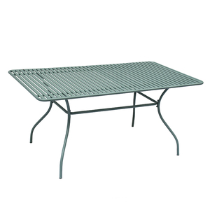 Set da Giardino Giardino all'Ingrosso, 7 Pezzi, Arredamento da Esterno, Tavoli e Sedie Rettangolari in Metallo, Set Moderno Verde per Terrazze - Product Image 3