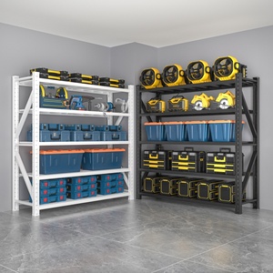 Étagère de rangement en acier entrepôt réserve supermarché ménage Orange bleu hauteur réglable étagères de rangement étagères avec panneau perforé - Product Image 6