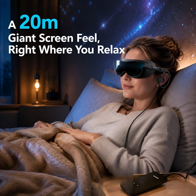 For Private Cinema V60 2026 3D Giant Screen 1080P 70 FOV Wireless Head-Mounted Display Gaming Glasses