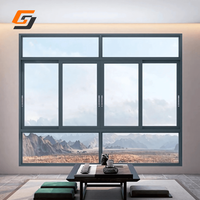 GS Modernes Design Schall dichtes Doppelglas-Schiebefenster aus Aluminium legierung