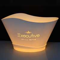 Seau à glace LED à couleurs changeantes, gravure de logo pour seau à vin et à bière, dégradé lumineux, étanche, en plastique, 12L, facile à nettoyer, pour bar