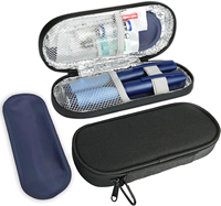 Étui de voyage isotherme portable en polyester pour médicaments diabétiques, sac isotherme pour insuline, 2 blocs réfrigérants réutilisables, organiseur pour insuline