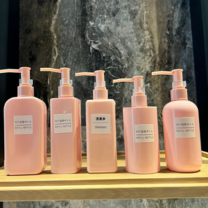 Sang Trọng 200Ml 250Ml Màu Hồng Nhựa Lotion Bơm Chai Mỹ Phẩm Cơ Thể Rửa Dầu Sữa Rửa Chai Dài Vòi Phun Dispenser - Product Image 6